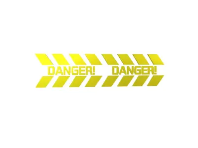 Cyberpunk Future Danger Sign v1 013 Low-poly 3D model