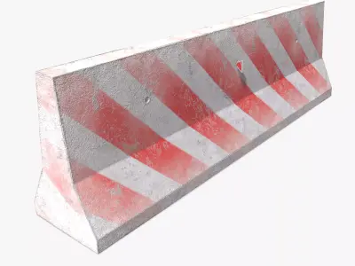 Concrete Barrier PBR 3D model Low-poly 3D model