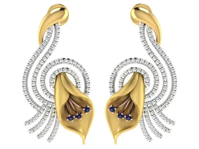 Women Pendant Earring Sets 3dm STL OBJ FBX Renders Details 3D print model shop