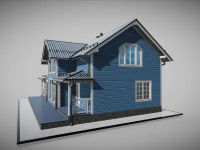 P0015 Residential House Cottage 3D model