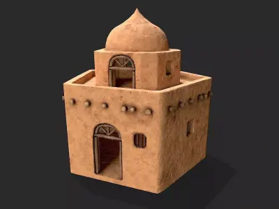 Clay Desert Egypt Village House 7 Low-poly 3D model