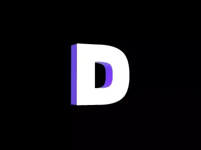 Led Light Sign letter D 3D print model