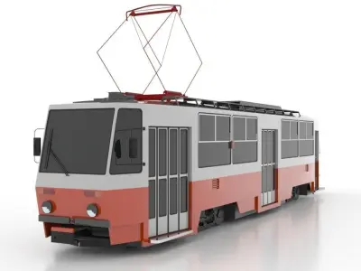Tatra T5C5 Low Low-poly 3D model