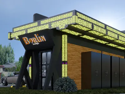 CONTAINER FOOD TRUCK IMMBIS BERLIN 3D model