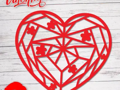 Valentines Day heart ornament gift for your loved one 3D print model