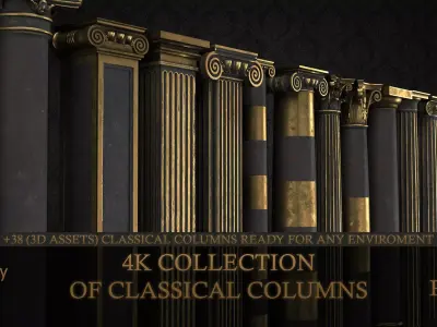 Classical Columns  Pack Low-poly 3D model