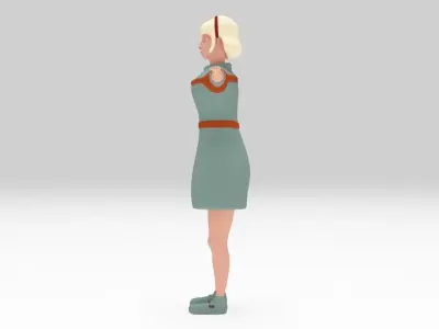 Character Clara Planet rigged  Lowpoly  Low-poly 3D model