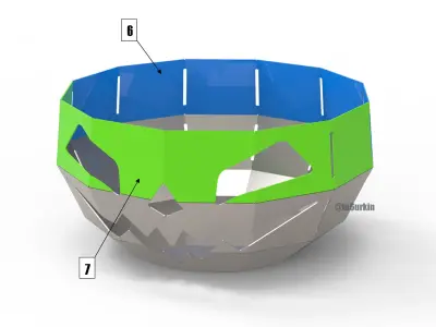 Welding Project Plans Drawings Fire Pit Halloween DXF PDF 3D model