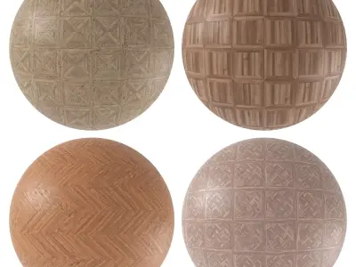 Parquet - Laminate - Wooden floor 4 in 1 3D model 34