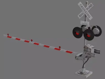 Railroad Crossing 1B Low-poly 3D model
