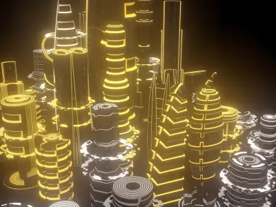 SciFi City 3D model