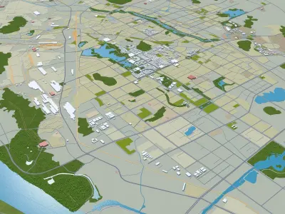 Ma anshan Anhui China 35km Low-poly 3D model