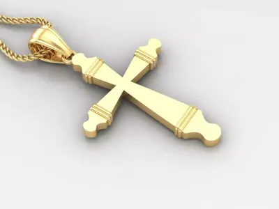 Light Gold 18K Cross Pendant 2CP067 3D print model
