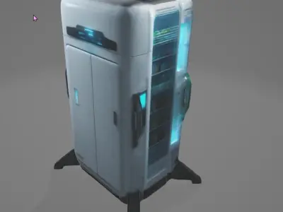 Sci-Fi Fridge 3D Model  Futuristic Refrigerator Design for Games 3D model