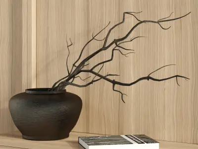 Japandi TV Wall Low-poly 3D model