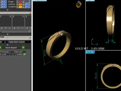 Women Ring  Render 3dm STL OBJ FBX Details 3D print model 320