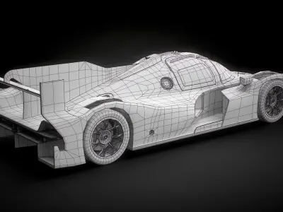  Porsche 963 LMDh Hypercar Season 2023 White Mockup 