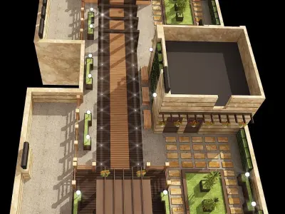 3D model of Roof Garden residential apartment with full details 3D model