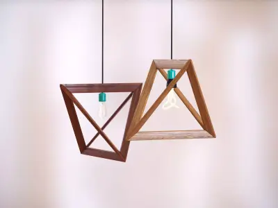 Wooden luster lamp HG2 3D model
