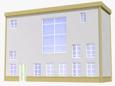 Building house with windows and doors 3D model