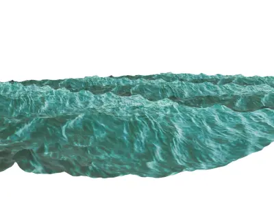 Ocean waves in Low-poly 3D model