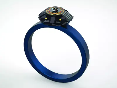 DIAMOND Sci-Fi RING Low-poly 3D model