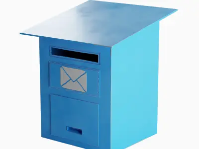 Postbox 04 Low-poly 3D model