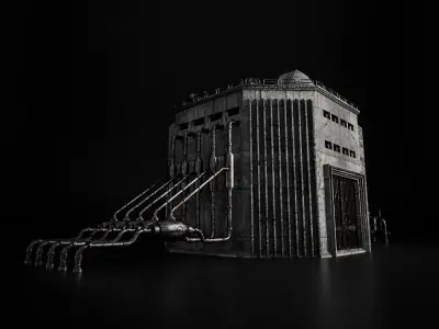 INDUSTRIAL SCIFI BUILDING 06 Low-poly 3D model