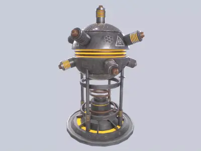 Nuclear reactor Low-poly 3D model purchase