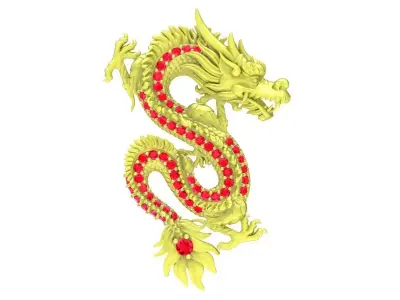 Chinese Dragon S Shape Pendant 3D Jewelry Model 3929 3D print model