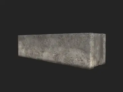 Old Concrete Block Low-poly 3D model