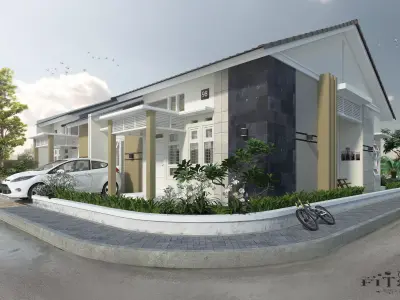 Sweet couple corner house 3D model