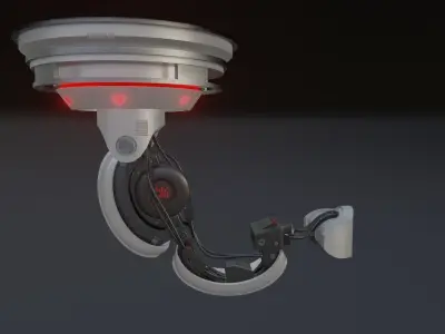Ai Robot Control Unit Rigged and Animated Low-poly 3D model