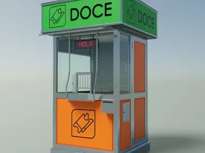 Information or tickets street kiosk 3D model