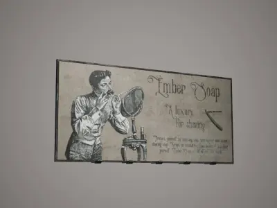 Billboard Set Low Poly Game Ready good loans framed Low-poly 3D model