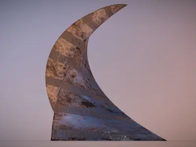 Post Apocalyptic Rusted Building 3D model