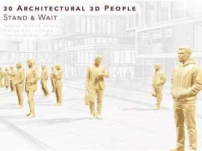 Stand and Wait - 30 Architectural Figures 3D print model