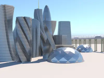 Futuristic City Royalty Free 3D model