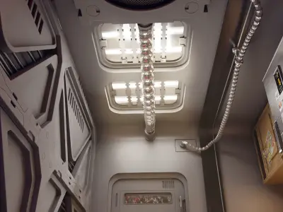 sci-fi shuttle rooms with textures 3D Model Pack