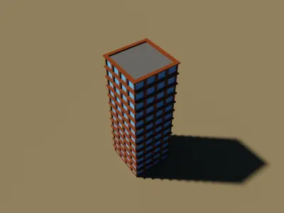 voxel city building 3D model