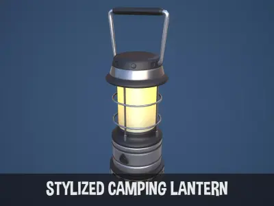 Stylized Camping LED Lantern Low-poly 3D model
