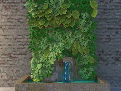 Indoor And Outdoor Vertical Garden Fountain 3D model