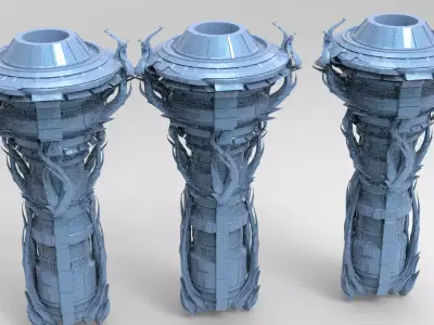 Dark weave elven Dome  Low-poly 3D model