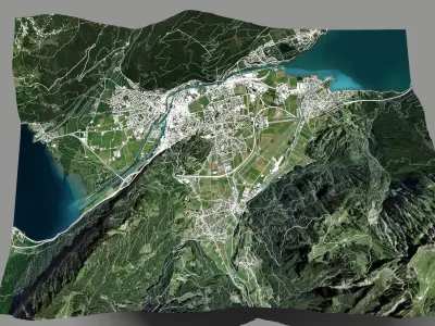 Cityscape Interlaken Bernese Oberland Switzerland 3D model