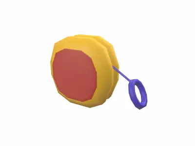 Cartoon yoyo toy Low-poly 3D model