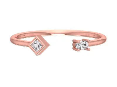 Women Open End Light Weight Band Ring 3D print model