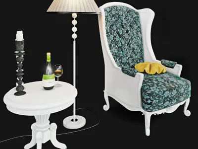 Armchair with decor 5 3D model
