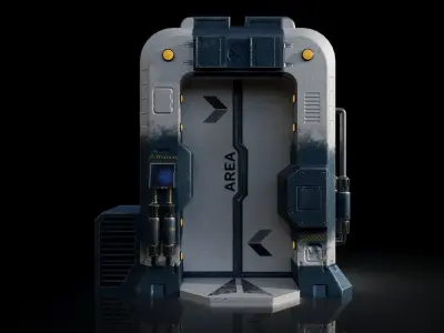 Sci-Fi Door Low-poly 3D model purchase