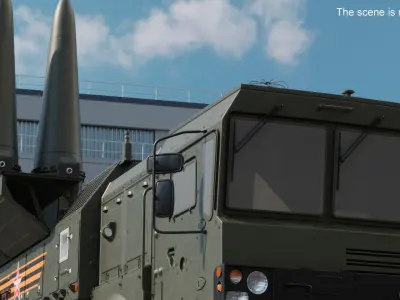  Tactical Missile System Iskander SS-26 Stone Rigged for Cinema 4D 