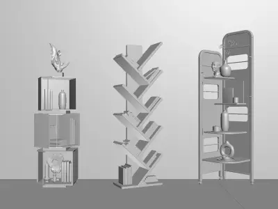 Rotatable bookshelf  tree-shaped floor-standing bookshelf 3D 3D model